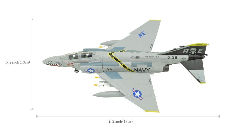 TANG DYNASTY نموذج طائرة مقاتلة معدني F-4C فانتوم من سلالة تانغ(TM) 1:100، البحرية الأمريكية، نموذج طائرة عسكرية، طائرة مصبوبة، لجمعها كهدية - Image 3